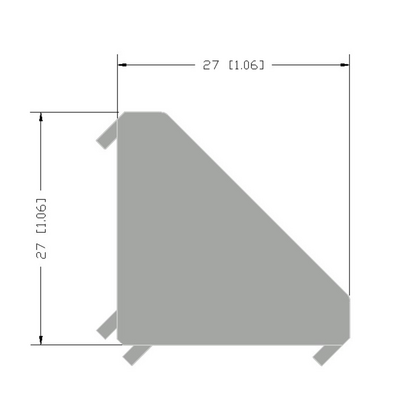 40-140-3 MODULAR SOLUTIONS ALUMINUM GUSSET<BR>30 SERIES 30MM X 30MM ANGLE W/HARDWARE